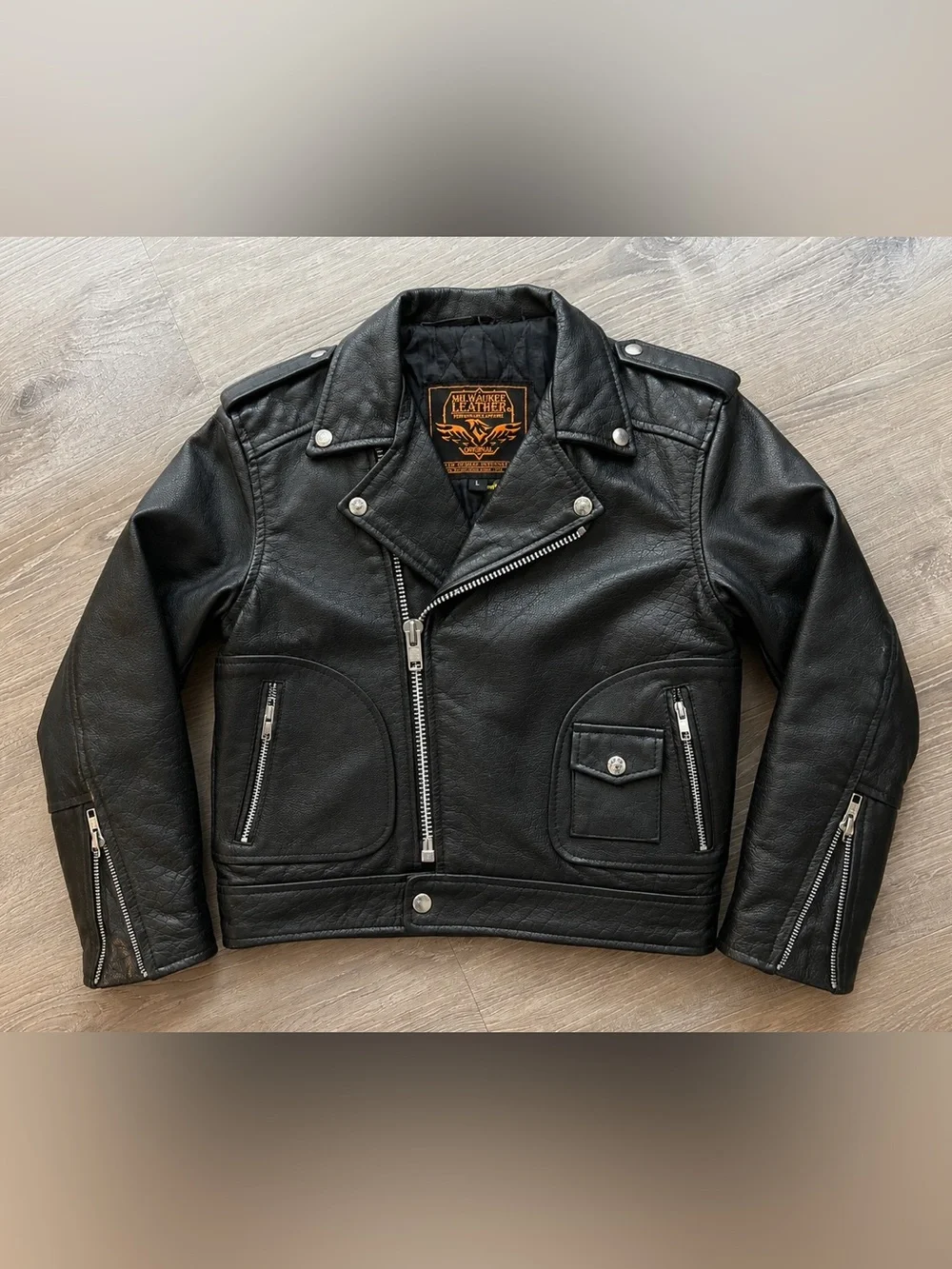 MILWAUKEE LEATHER Performance Apparel Original Black Leather Biker Jacket